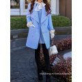 Ladies Lapel Jacket with Long Winter Jacket